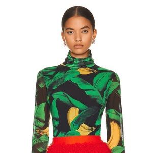 Ganni Printed Mesh Long Sleeve